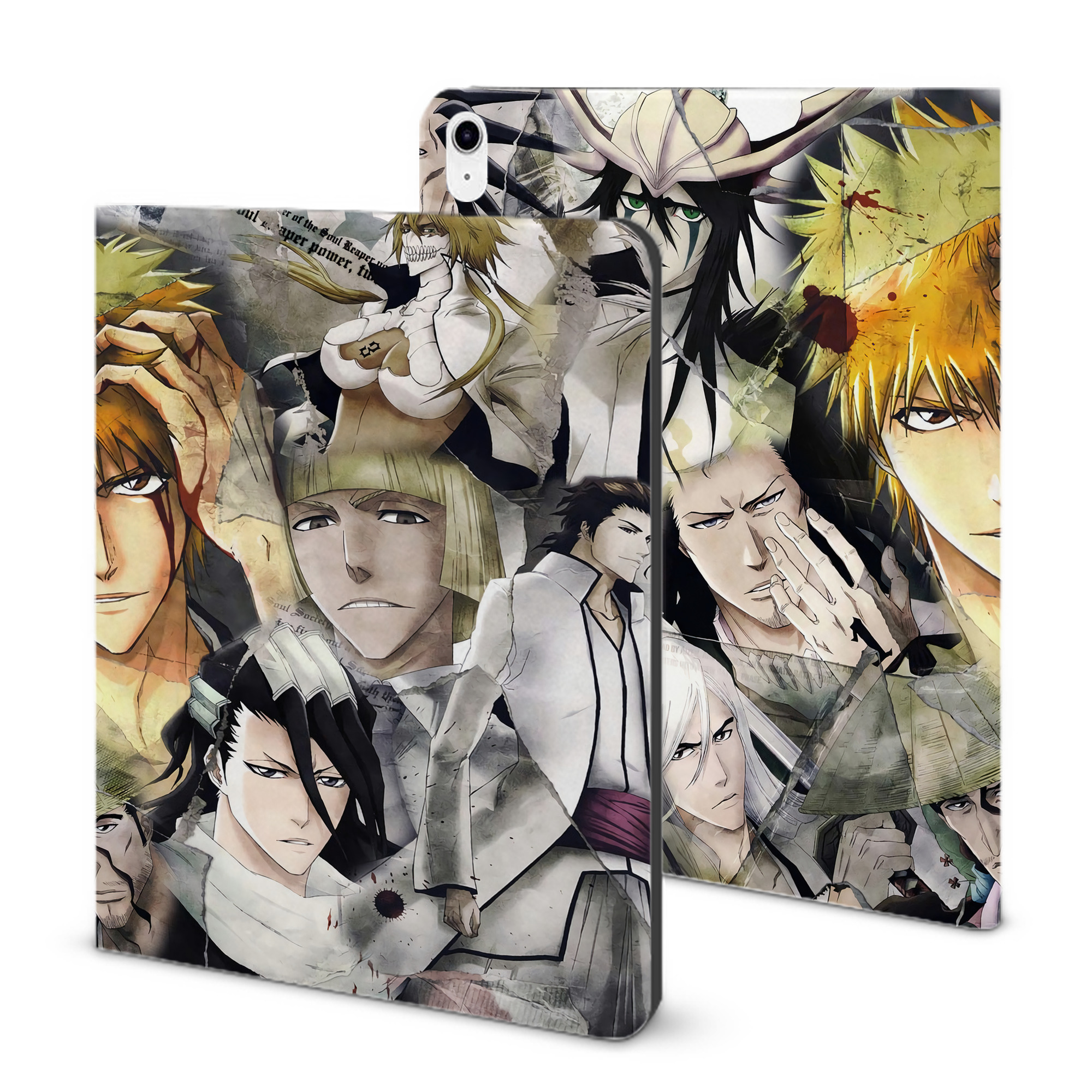 （画像用） ブリーチ BLEACH IPad ケース ブック型 PUレザー TPU 耐衝撃 軽量 薄型 ペン収納なし 全面保護 IPad 各モデル対応